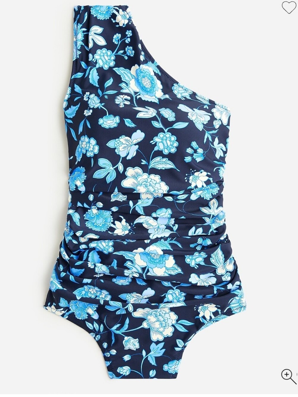 J.CREW Women's 4 Black Blue One Shoulder Ruched One Piece